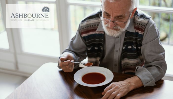 Old person eating